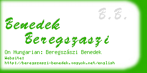 benedek beregszaszi business card